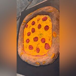 Pizza Art- sculpted from paint